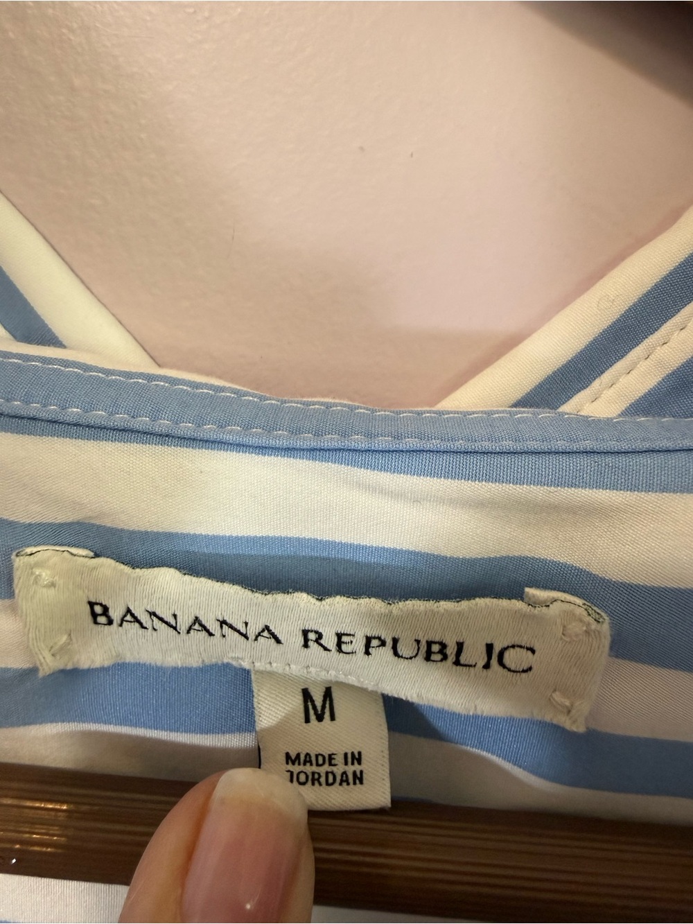 Banana Republic Blue and White Striped Very Oversized Popover Top NWOT Size M - Picture 4 of 9